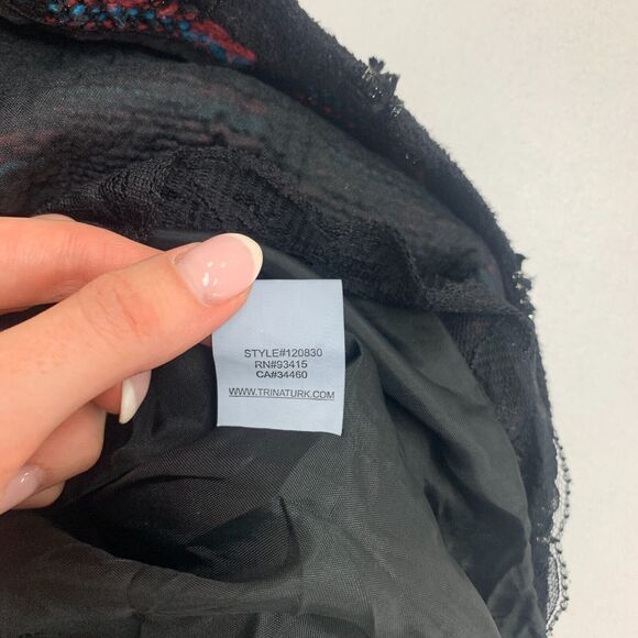 Trina Turk Dress Womens 2 Black Multi Sleeveless Good Night Tweed Sheath Lined - Picture 11 of 15